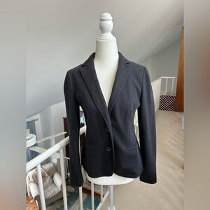 Talbots Blazer Suit Jacket size 2P Black Dark Navy Blue professional office
